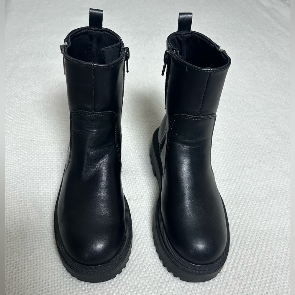 ZARA Black Platform Boots Size 35 / 5 - Big Kids & Women - Double Zip Lug Sole